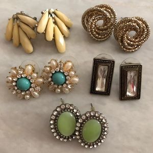 Assorted statement earrings, 5 pairs